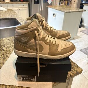 Jordan High-Top Sneakers - Olive and Beige